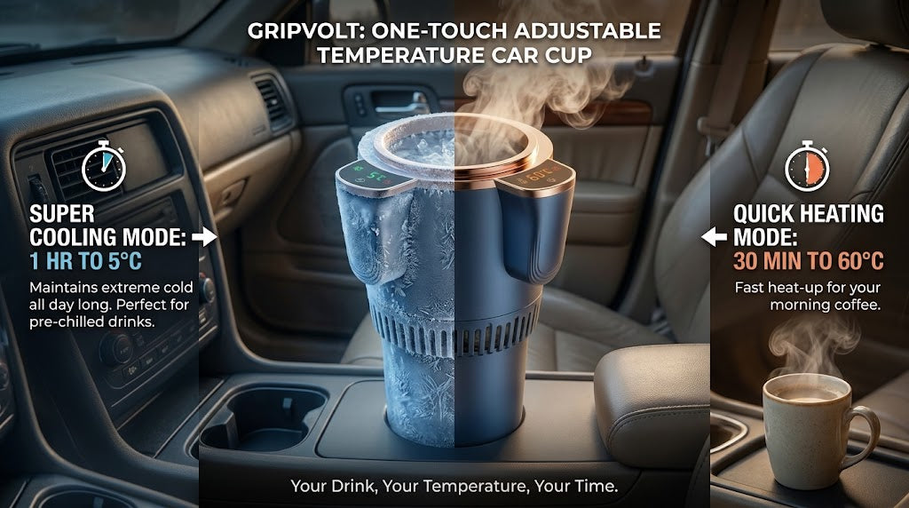 How Can Professional Drivers Keep Drinks Hot or Cold During Long Workdays? Meet the GripVolt Smart Car Cup Holder Cooler & Warmer