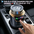 GripVolt Smart Car Cup Holder Cooler & Warmer | -7°C to 60°C Thermoelectric Beverage Chiller with Aluminum Cup, Silicone Lid & LED Touch Display