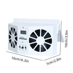GripVolt Solar-Powered Car Window Fan | Dual Exhaust Ventilator with Temperature Display for Air Circulation, Heat Reduction & Odor Control