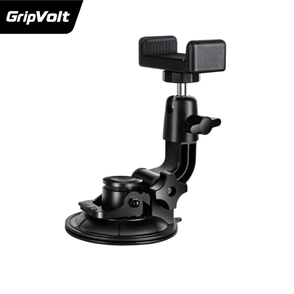 GripVolt Car Phone Camera Mount | Vacuum Suction Dashboard Holder with 360° Rotation for Driving Videos, Vlogging, Live Streaming & Navigation