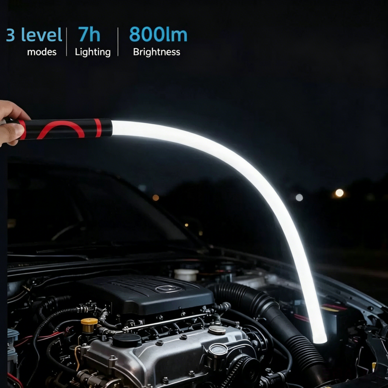 GripVolt Flexible LED Inspection Light | Bendable Silicone Work Light for Car Repair, 3 Modes Rechargeable Mechanic Flashlight for Engine Bay, Garage & Camping