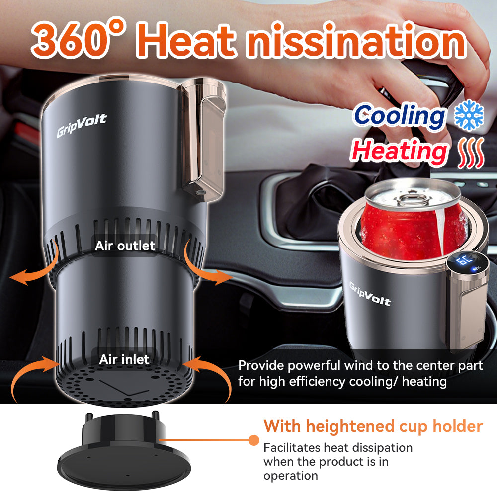 GripVolt Cooling & Heating Car Cup Holder - Drink Chiller Machine