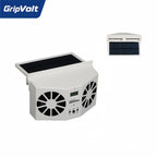GripVolt Solar-Powered Car Window Fan | Dual Exhaust Ventilator with Temperature Display for Air Circulation, Heat Reduction & Odor Control