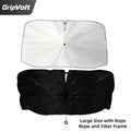 GripVolt Lightweight Foldable Car Sun Shade Umbrella | 140×80cm Windshield Sunshade with Nano Titanium Silver Coating, UV & Heat Protection, Compact Storage for Most Vehicles