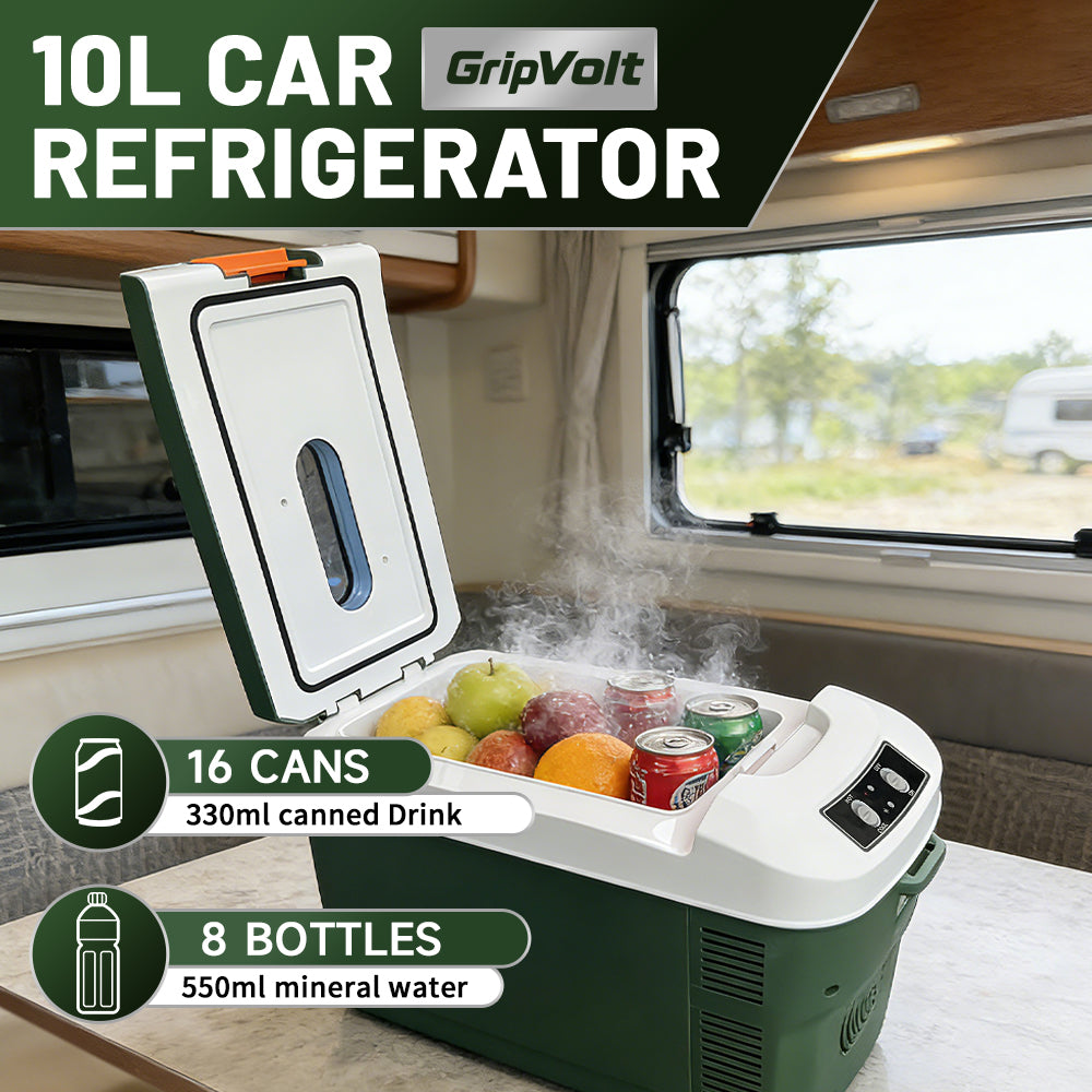 Gripvolt 10L Portable RV Refrigerator – Green
