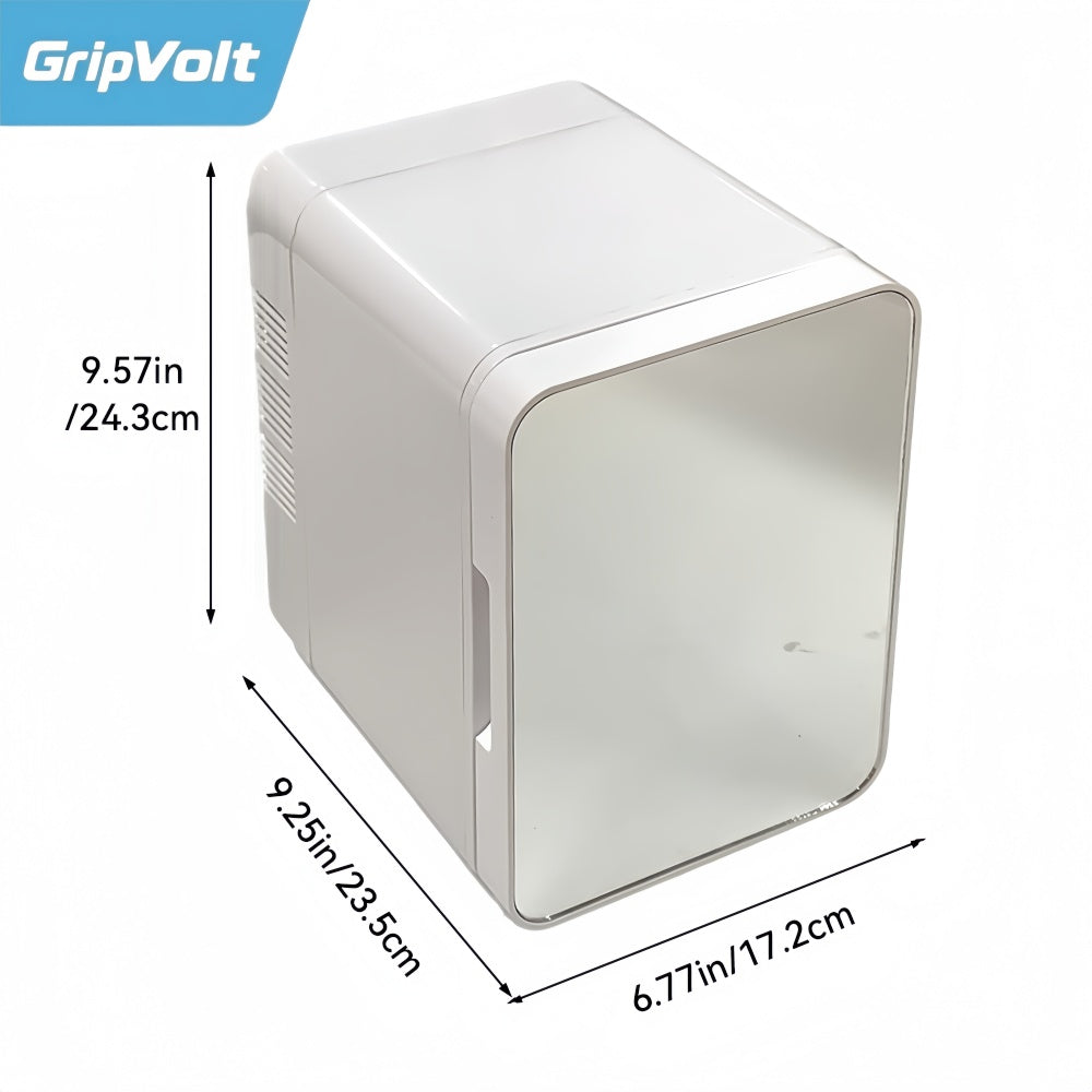 GripVolt 4L Mirror Makeup Fridge – Portable Skincare & Cosmetic Mini Fridge (White)