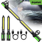 GripVolt 2-in-1 Rechargeable LED Work Light | 2400LM Magnetic Underhood Mechanic Light with Dual Hooks, 4400mAh Battery & 360° Adjustable Design