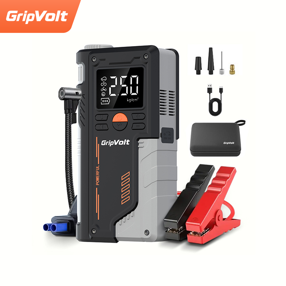 GripVolt T700 MAX 5-in-1 Jump Starter with Air Compressor | 1000A Portable Car Battery  Booster, Tire Inflator & Emergency Power Station