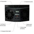 GripVolt Solar-Powered Car Window Fan | Dual Exhaust Ventilator with Temperature Display for Air Circulation, Heat Reduction & Odor Control