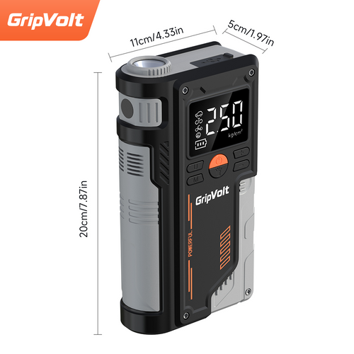 GripVolt T700 MAX 5-in-1 Jump Starter with Air Compressor | 1000A Portable Car Battery  Booster, Tire Inflator & Emergency Power Station