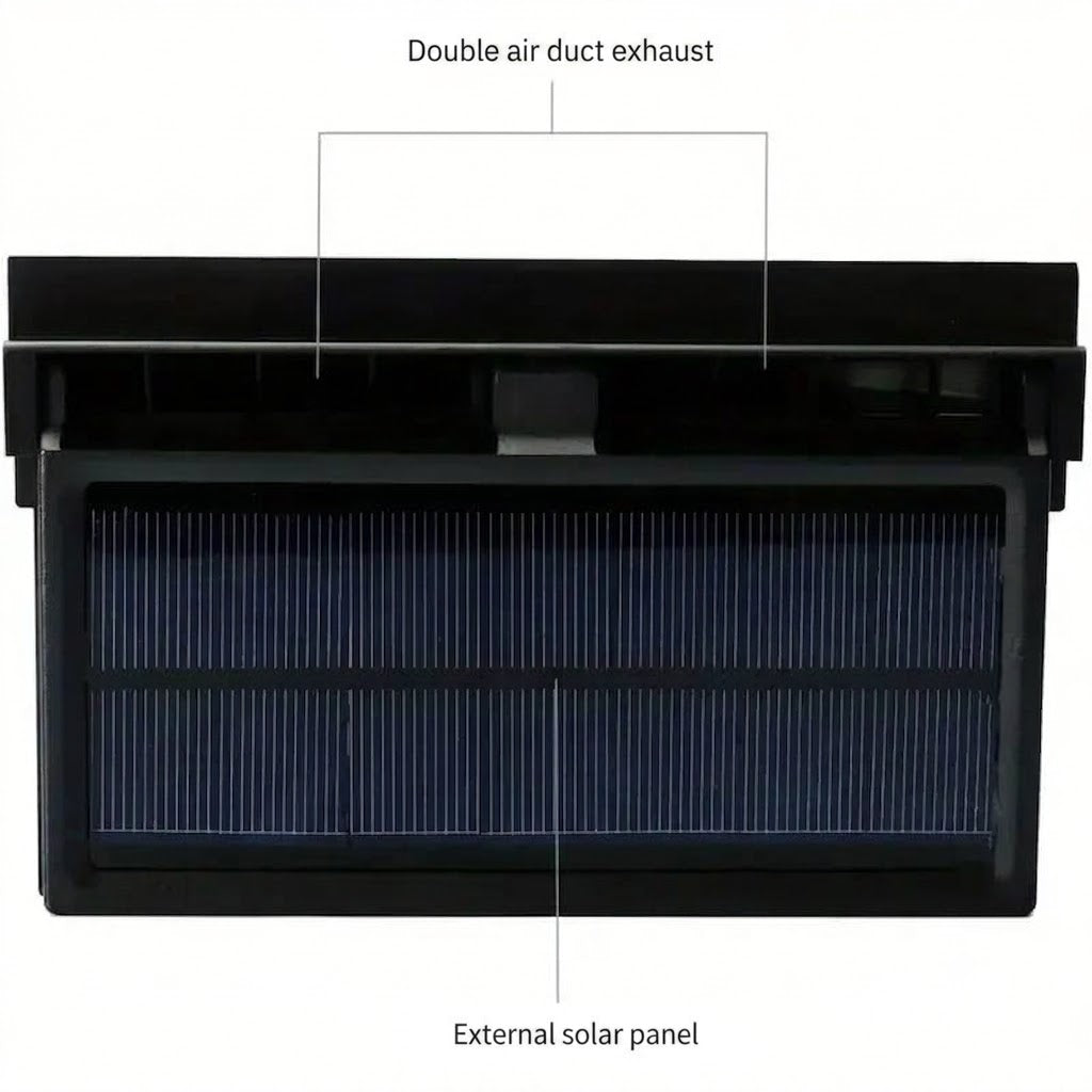 GripVolt Solar-Powered Car Window Fan | Dual Exhaust Ventilator with Temperature Display for Air Circulation, Heat Reduction & Odor Control