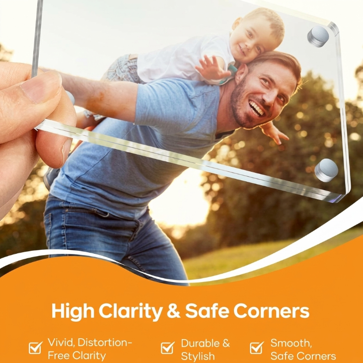 4-Pack Acrylic Car Sun Visor Photo Clips