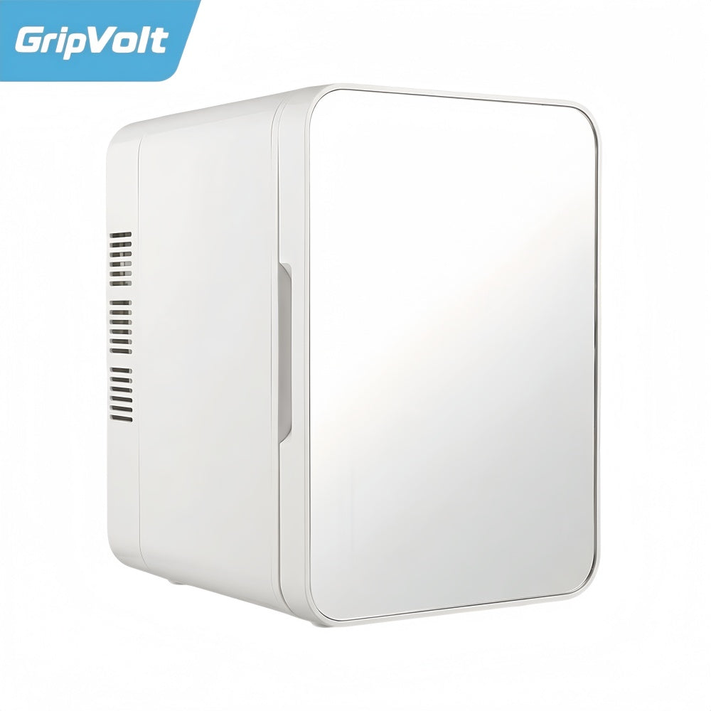 GripVolt 4L Mirror Makeup Fridge – Portable Skincare & Cosmetic Mini Fridge (White)
