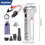 GripVolt 5-in-1 Turbo Air Duster & Jump Starter | 130,000RPM Car Vacuum, 600A Battery Booster, Power Bank & LED Flashlight