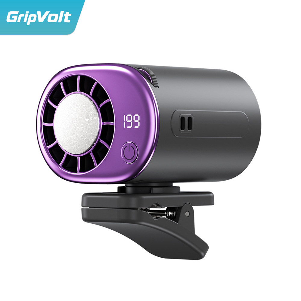 GripVolt Portable Ice Cooling Clip Fan | TEC Personal Cooling Fan with 360° Rotation, LED Display & USB Rechargeable