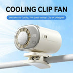 Gripvolt 199-Speed Clip Fan with Ice Cooling – 360° Rotatable, LED Display, USB Rechargeable – for Car, Home, Office & Outdoor