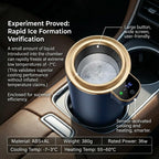 GripVolt Smart Car Cup Holder Cooler & Warmer | -7°C to 60°C Thermoelectric Beverage Chiller with Aluminum Cup, Silicone Lid & LED Touch Display