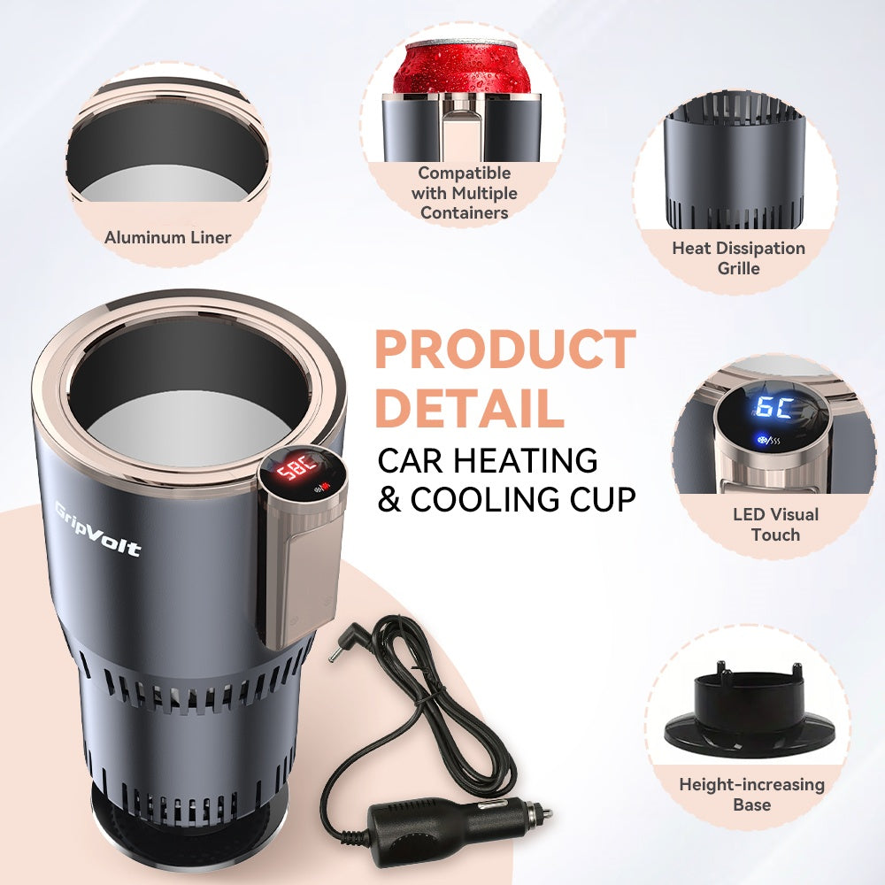 GripVolt Cooling & Heating Car Cup Holder - Drink Chiller Machine