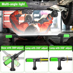 GripVolt 2-in-1 Rechargeable LED Work Light | 2400LM Magnetic Underhood Mechanic Light with Dual Hooks, 4400mAh Battery & 360° Adjustable Design