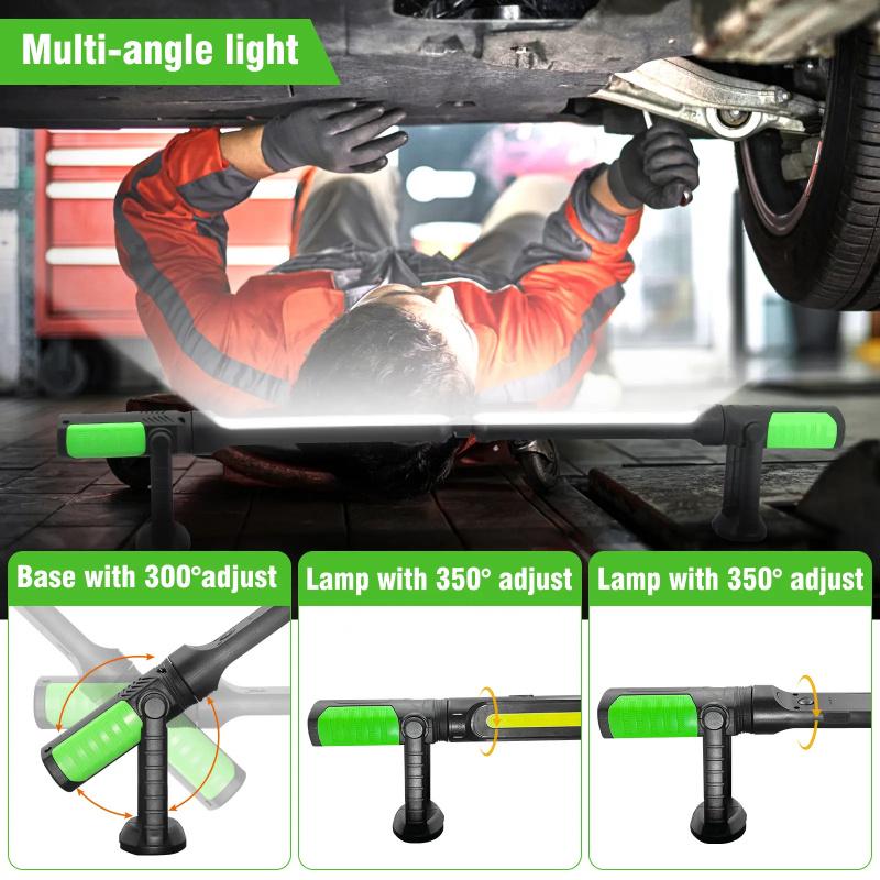GripVolt 2-in-1 Rechargeable LED Work Light | 2400LM Magnetic Underhood Mechanic Light with Dual Hooks, 4400mAh Battery & 360° Adjustable Design