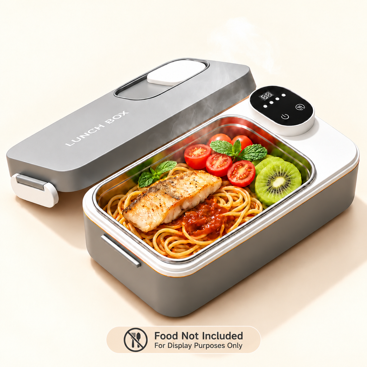 GripVolt Cordless Heated Lunch Box | Rechargeable Electric Food Warmer with Adjustable Temperature for Truck Drivers, Cars & Travel