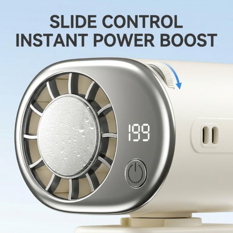 Gripvolt 199-Speed Clip Fan with Ice Cooling – 360° Rotatable, LED Display, USB Rechargeable – for Car, Home, Office & Outdoor