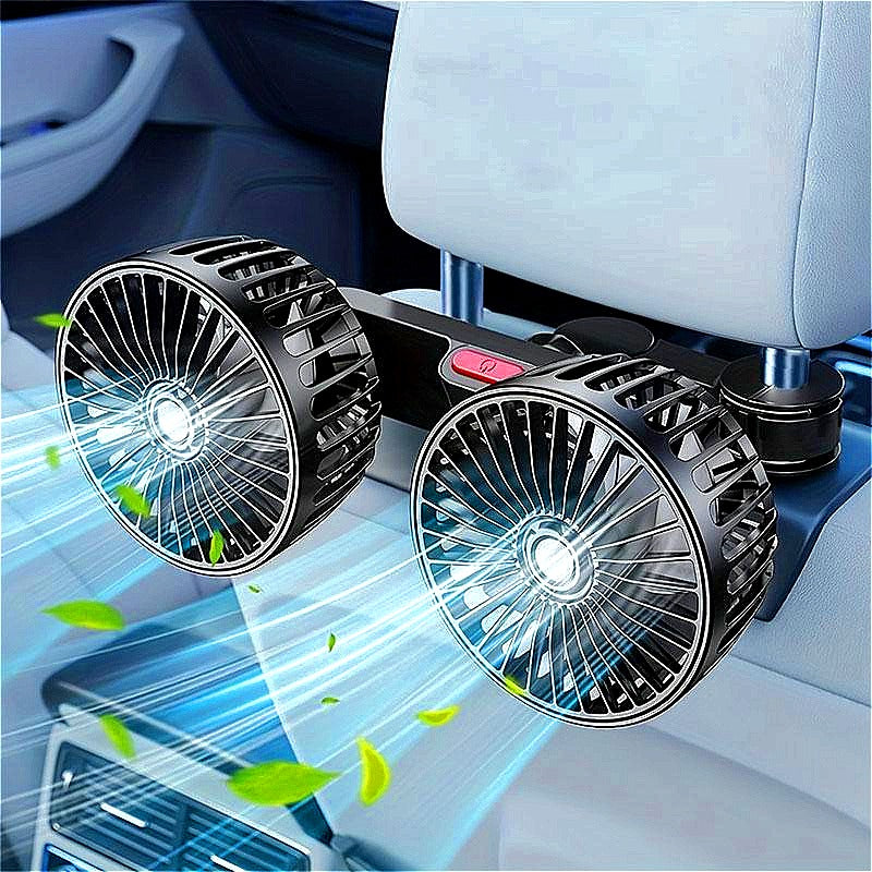 GripVolt USB Powered Dual Car Fan with 3 Speeds