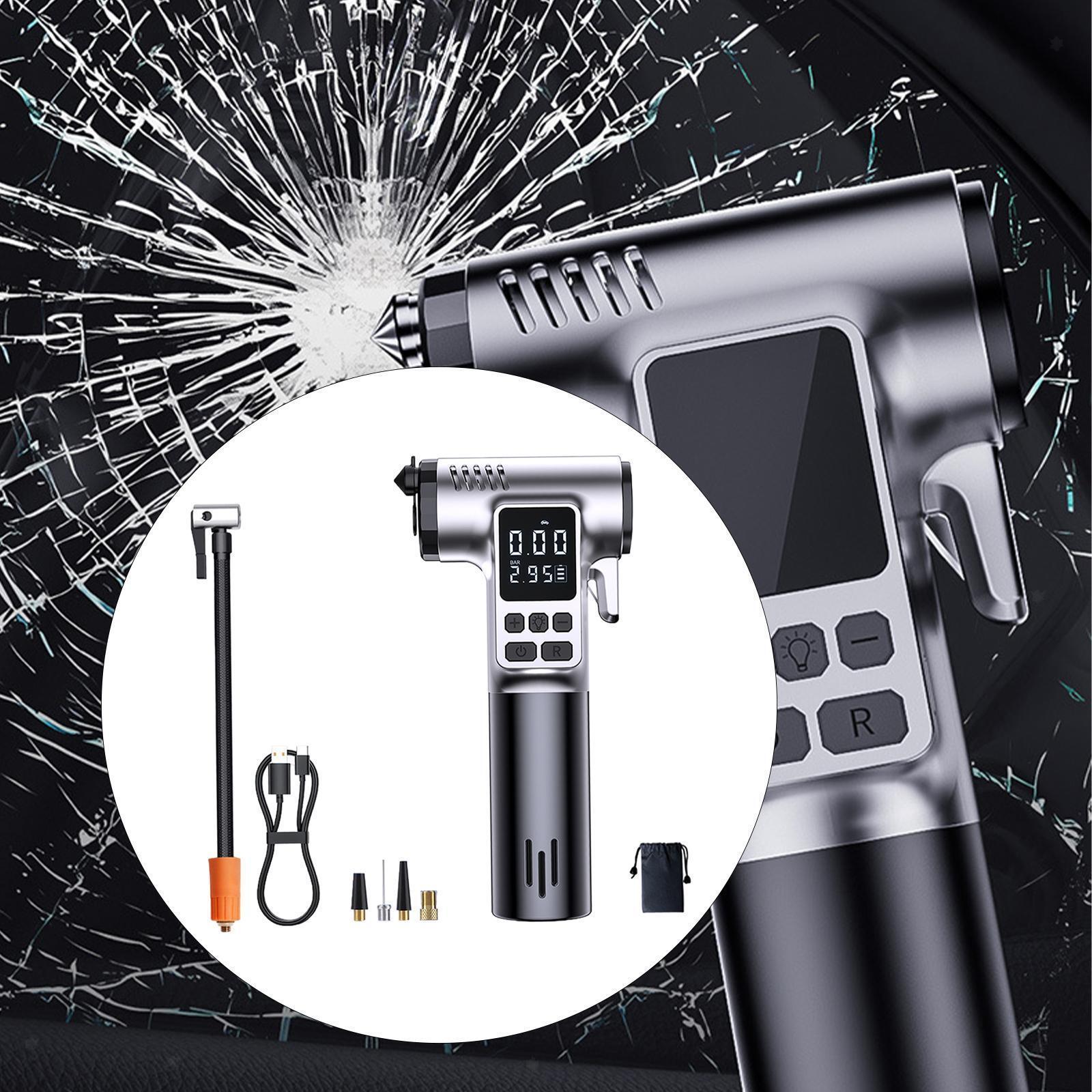 GripVolt AP-1 Portable Tire Inflator with Safety Hammer & LED