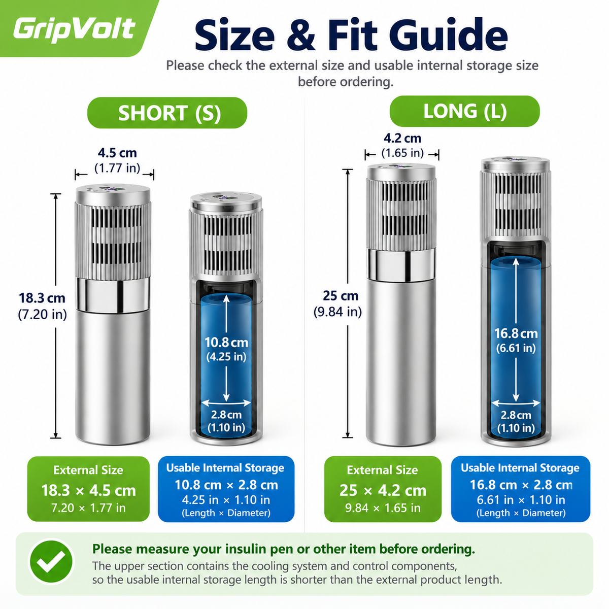 GripVolt Portable Insulin Cooler | Mini Temperature-Controlled Cooling Case for Insulin Pens, USB-C Powered for Car & Travel
