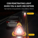 GripVolt Solar LED Emergency Warning Triangle | Rechargeable Car Breakdown Warning Light with Flashlight, SOS & Power Bank, Large & Mini Sizes