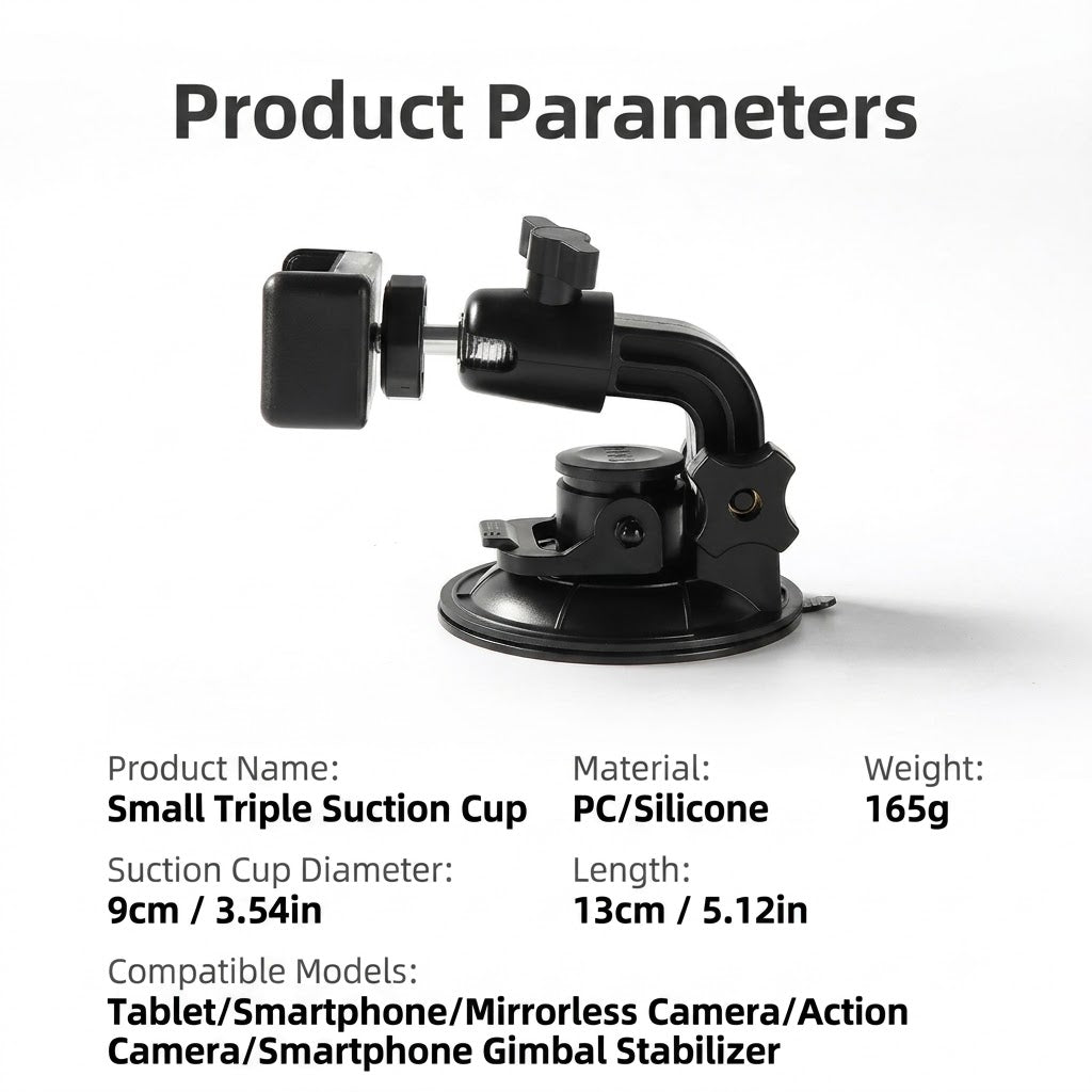 GripVolt Car Phone Camera Mount | Vacuum Suction Dashboard Holder with 360° Rotation for Driving Videos, Vlogging, Live Streaming & Navigation