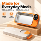 GripVolt Cordless Heated Lunch Box | Rechargeable Electric Food Warmer with Adjustable Temperature for Truck Drivers, Cars & Travel