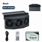GripVolt Solar-Powered Car Window Fan | Multi-Fan Exhaust Ventilator with Temperature Display for Air Circulation, Heat Reduction & Odor Control