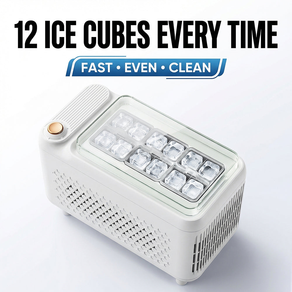 Gripvolt 12-Cube Car Ice Maker – 16 Min, Cigarette Lighter Plug
