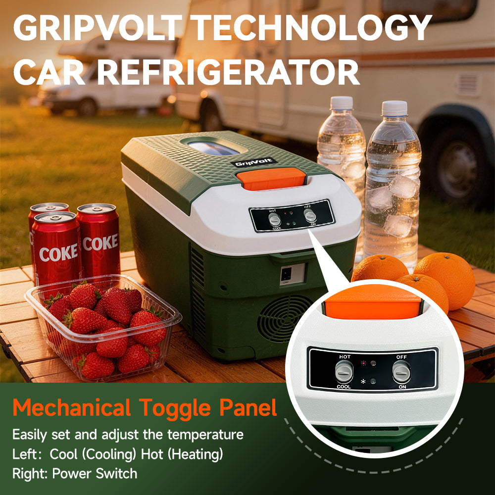 Gripvolt 10L Portable RV Refrigerator – Green