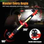 Gripvolt 4-in-1 Auto Repair Light Bar – Magnetic, Hook & Clip at Both Ends, 4 Modes (White/Red Strobe), USB Rechargeable – Versatile Work Light for Car Repair, Emergency, Home & Garage