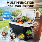 GripVolt 15L Portable Car Refrigerator & Cooler | 12V/24V DC & 220V/240V AC Electric Mini Fridge with Heating & Cooling for Car, RV & Home