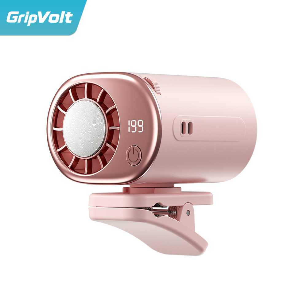 GripVolt Portable Ice Cooling Clip Fan | TEC Personal Cooling Fan with 360° Rotation, LED Display & USB Rechargeable