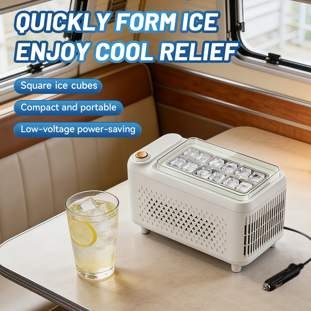 Gripvolt 12-Cube Car Ice Maker – 16 Min, Cigarette Lighter Plug