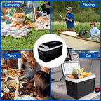 GripVolt 15L Portable Car Refrigerator & Cooler | 12V/24V DC & 220V/240V AC Electric Mini Fridge with Heating & Cooling for Car, RV & Home