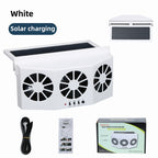 GripVolt Solar-Powered Car Window Fan | Multi-Fan Exhaust Ventilator with Temperature Display for Air Circulation, Heat Reduction & Odor Control