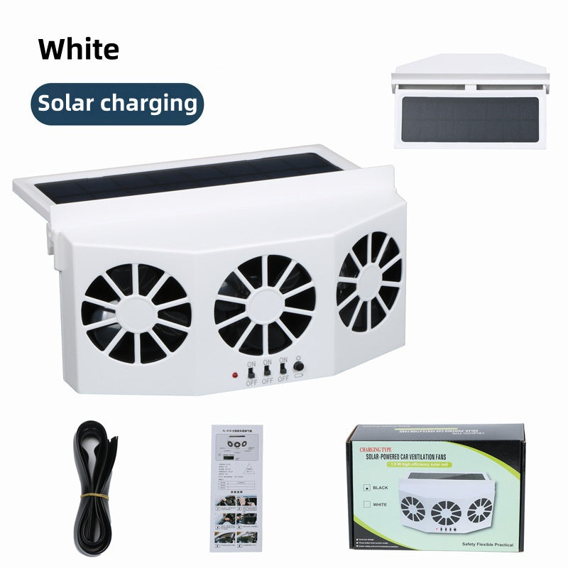 GripVolt Solar-Powered Car Window Fan | Multi-Fan Exhaust Ventilator with Temperature Display for Air Circulation, Heat Reduction & Odor Control