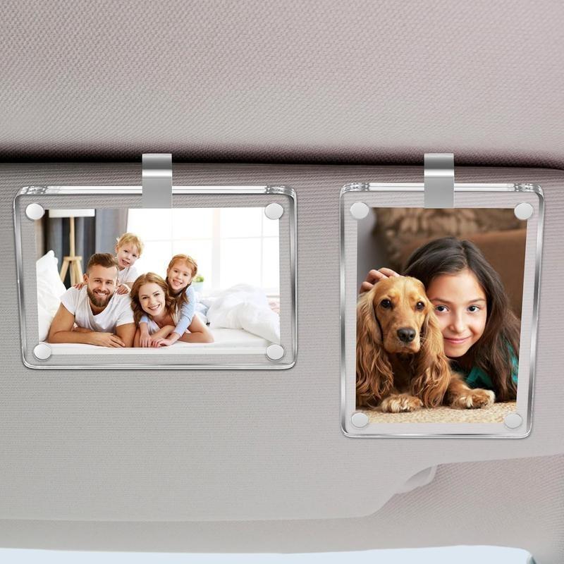 4-Pack Acrylic Car Sun Visor Photo Clips