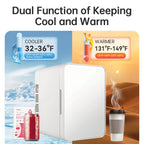 GripVolt 4L Mirror Makeup Fridge – Portable Skincare & Cosmetic Mini Fridge (White)