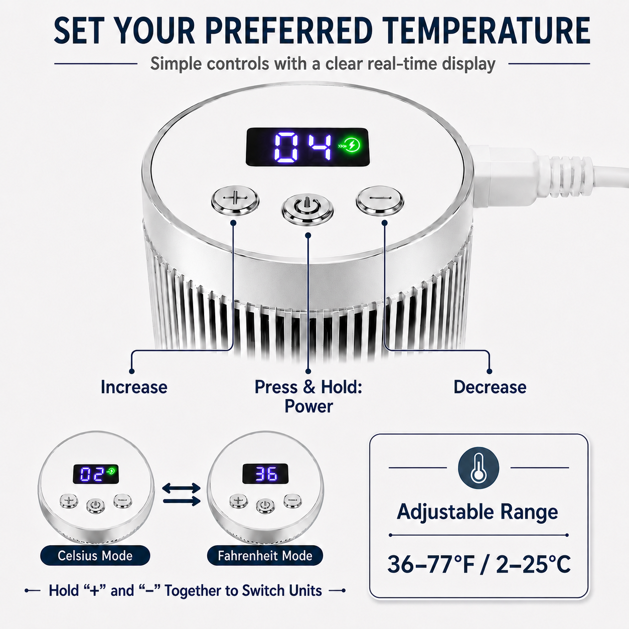 GripVolt Portable Insulin Cooler | Mini Temperature-Controlled Cooling Case for Insulin Pens, USB-C Powered for Car & Travel
