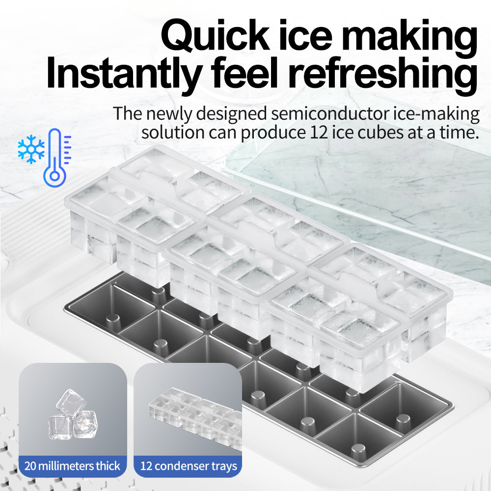 Gripvolt 12-Cube Car Ice Maker – 16 Min, Cigarette Lighter Plug