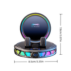 Gripvolt Auto-Clamp Car Phone Mount – Wireless Charging, 360° Flat Rotation, 7 Color Lights, Vacuum Suction
