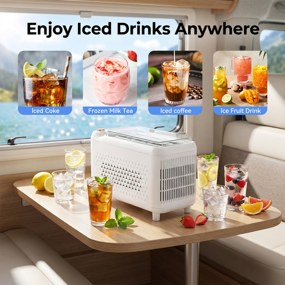Gripvolt 12-Cube Car Ice Maker – 16 Min, Cigarette Lighter Plug