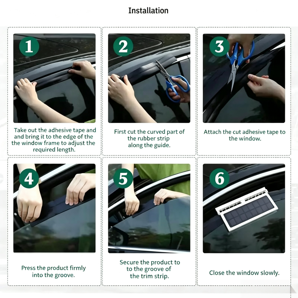 GripVolt Solar-Powered Car Window Fan | Dual Exhaust Ventilator with Temperature Display for Air Circulation, Heat Reduction & Odor Control