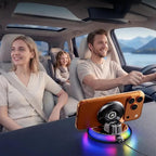 GripVolt RGB Wireless Charging Car Phone Mount | Automatic Clamping Dashboard Holder with 360° Rotation for iPhone & Android